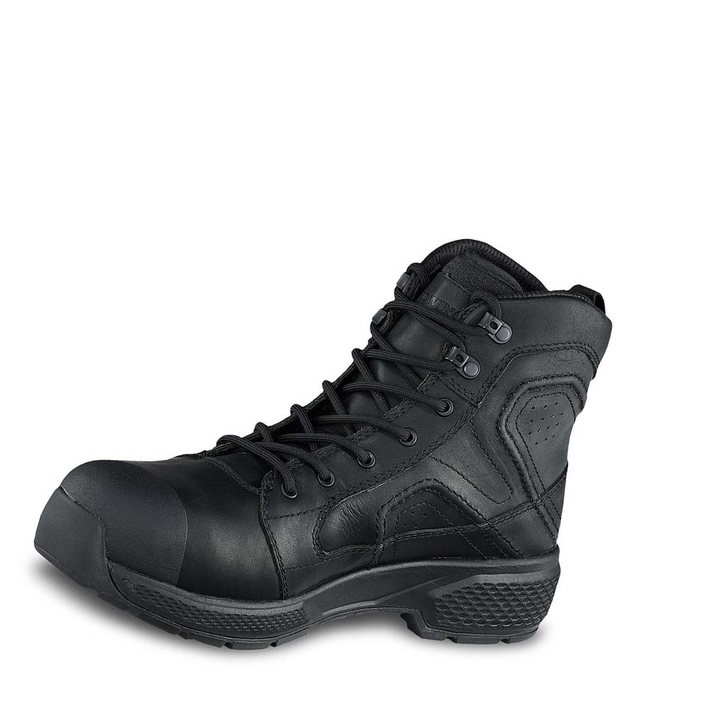 Red Wing Exos Lite 6-inch Safety Toe Men's Waterproof Boots Black | ZA 46LIS